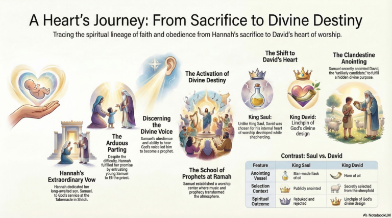 A Heart’s Journey from Ramah to Divine Destiny: Hannah’s Sacrifice, Samuel’s Obedience, and David’s Heart of Worship